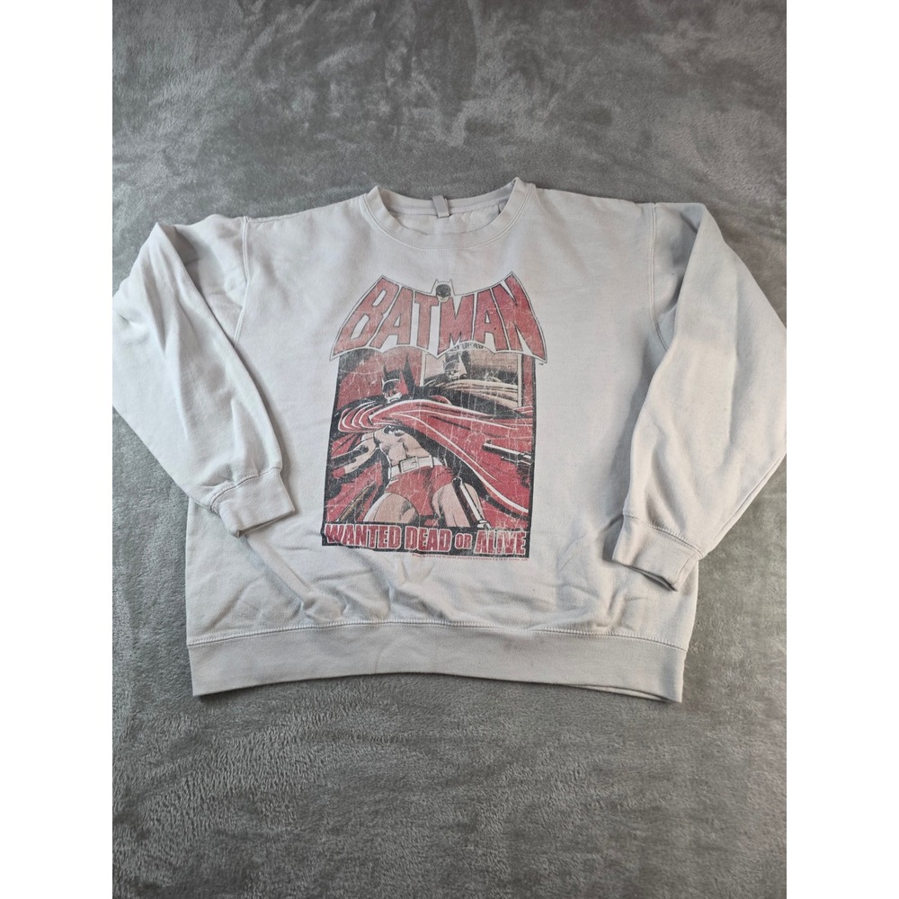 Zuni Sportswear Batman Sweatshirt Mens XL Gray Wanted Dead or Alive Graphic